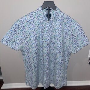 J. Crew Blue and White Floral Men's Shirt